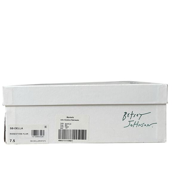 BETSEY JOHNSON DELLA Pink Rhinestone Floral Booties Size 7.5 NEW - Picture 12 of 14